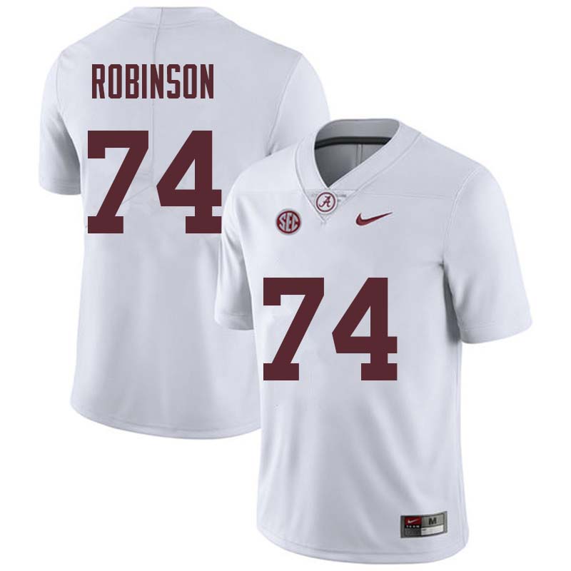 Alabama Crimson Tide Men's Cam Robinson #74 White NCAA Nike Authentic Stitched College Football Jersey EY16X60VI